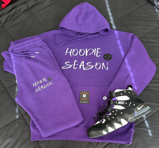 Purple x White x Black Unisex “Hoodie Season” Stacked Sweatsuit