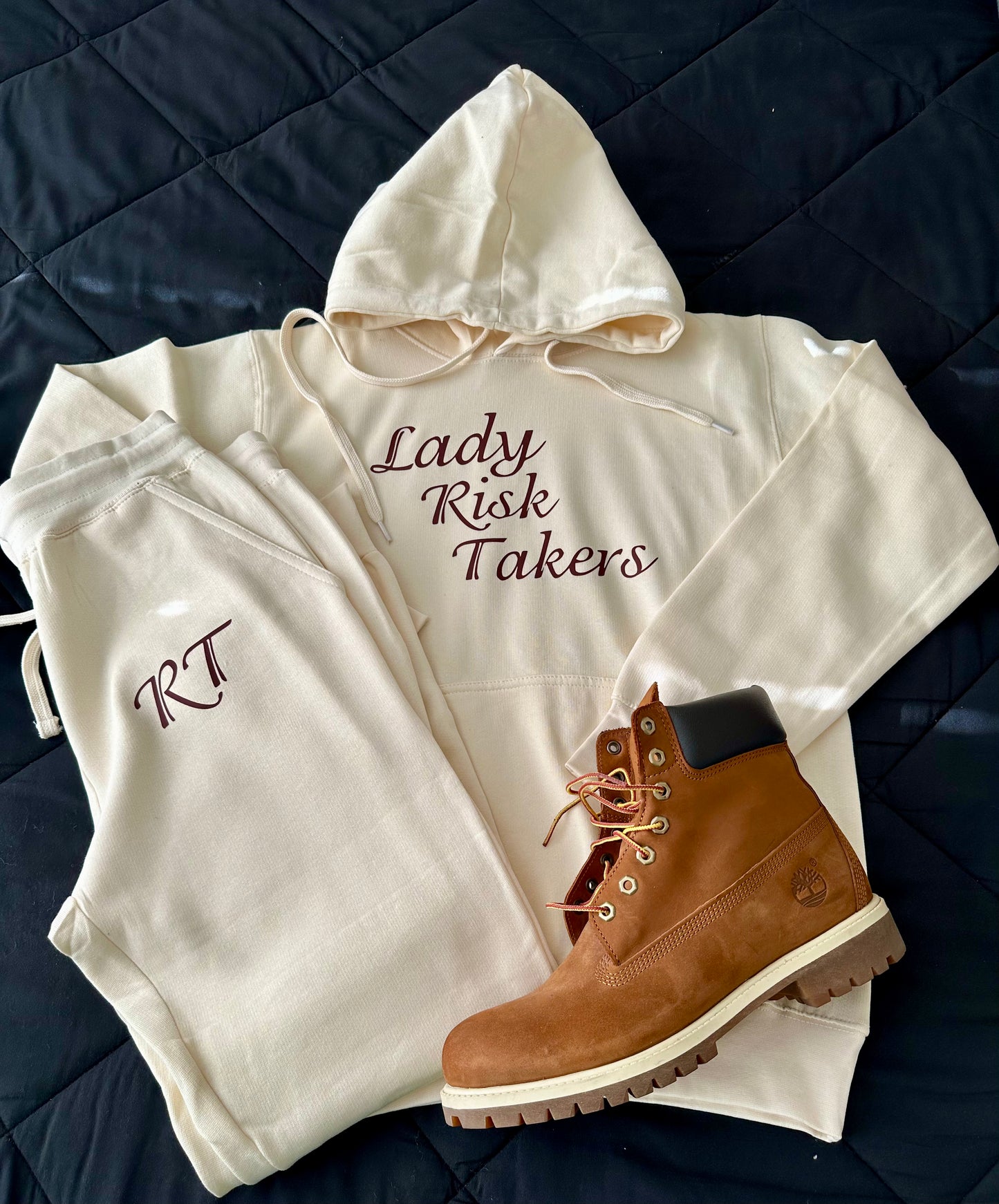 Tan And Chocolate “Lady Risk Takers” Sweatsuit