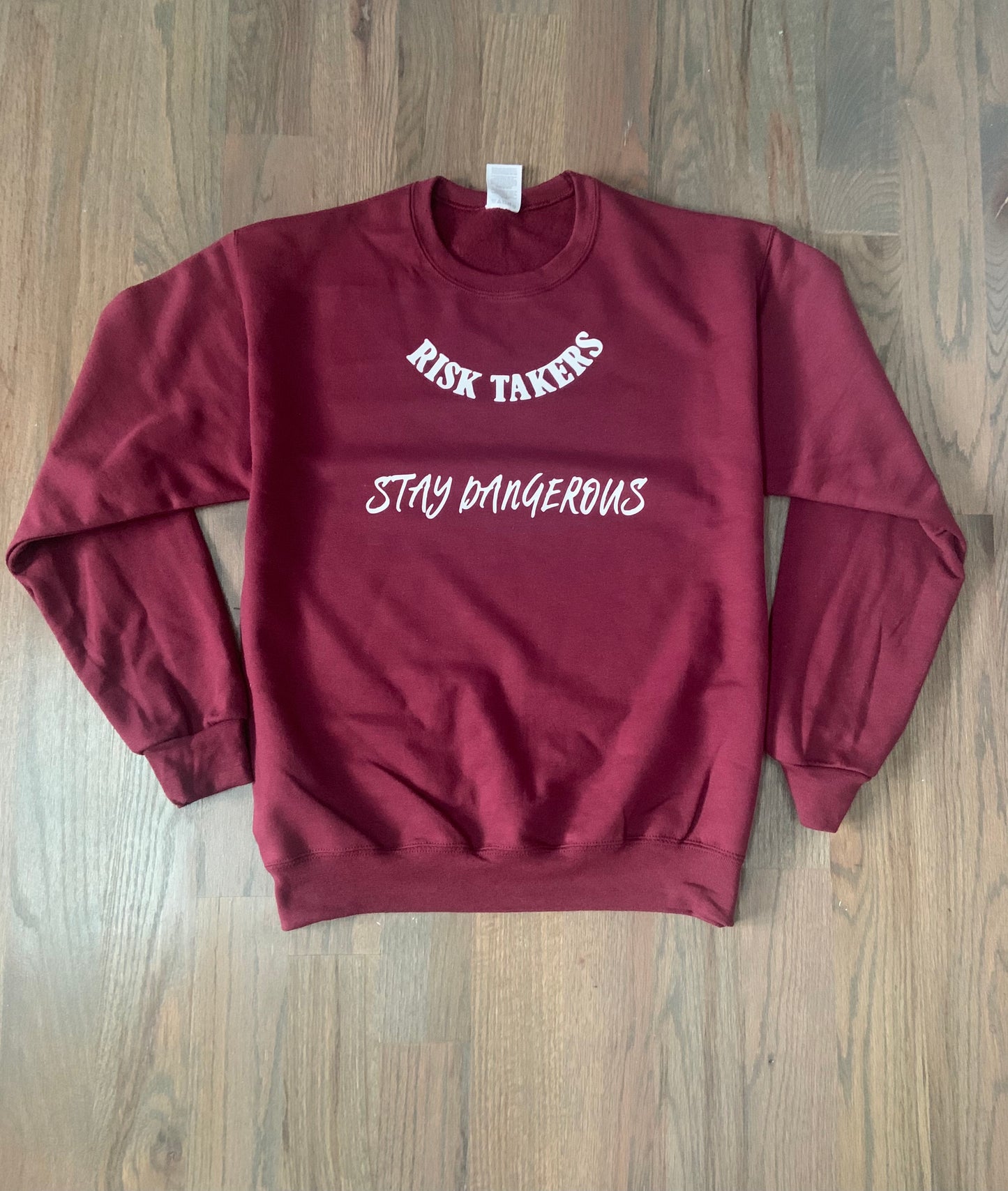 Burgundy Dangerous Crewneck Sweatshirt