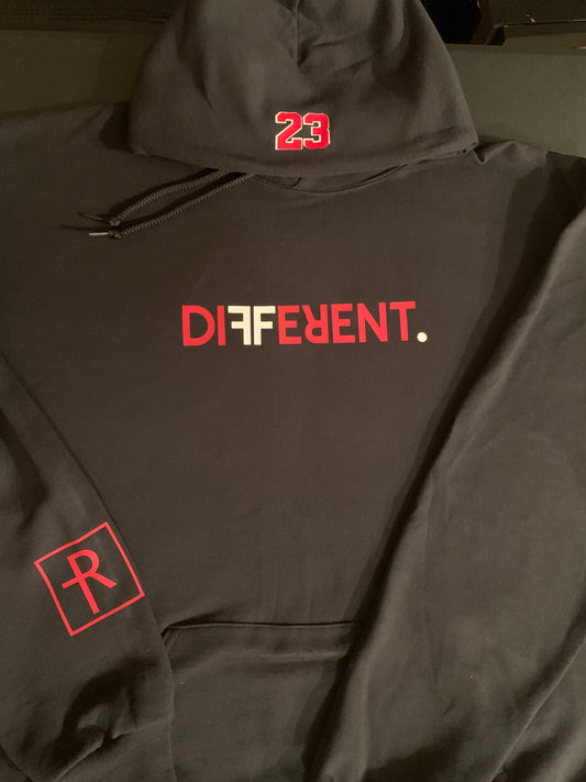 Black With Red And White MJ “Different” Hoodie