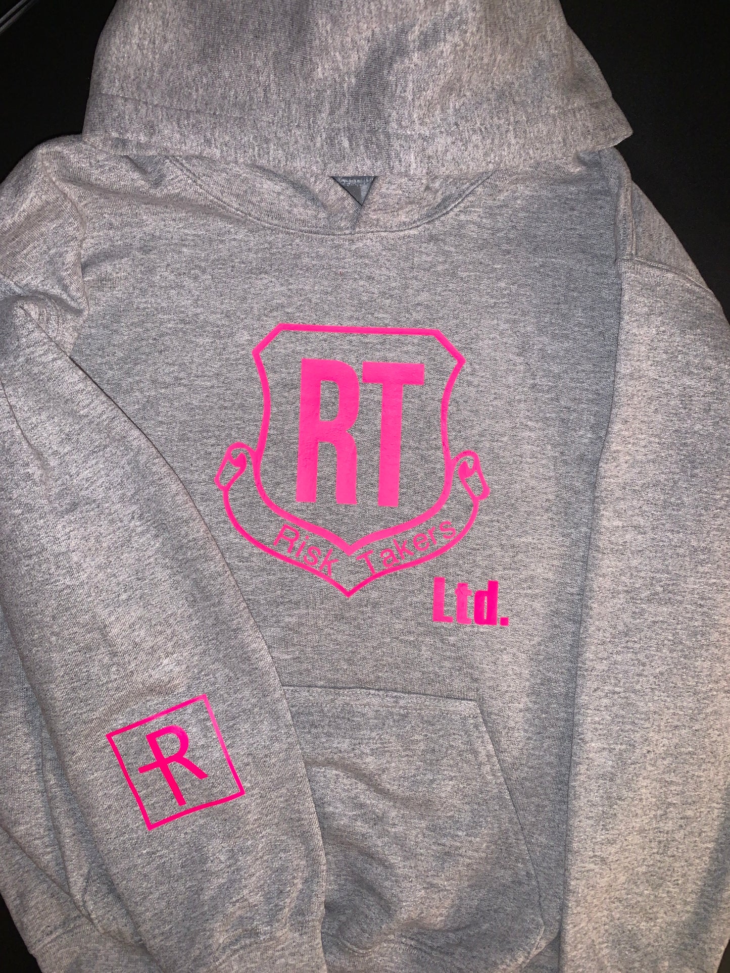 Grey With Pink Risk Taker Hoodie