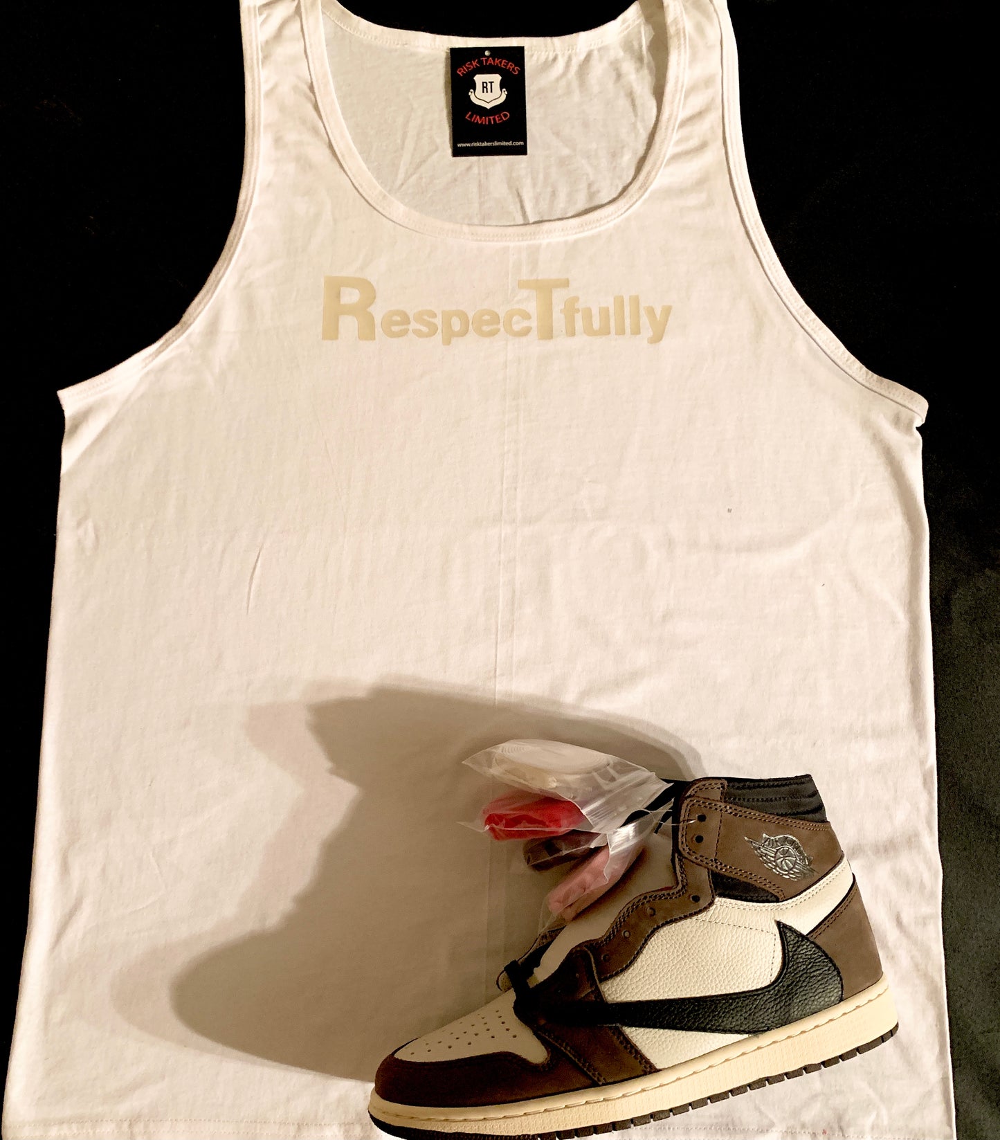 White And Tan RespecTfully Unisex Tank