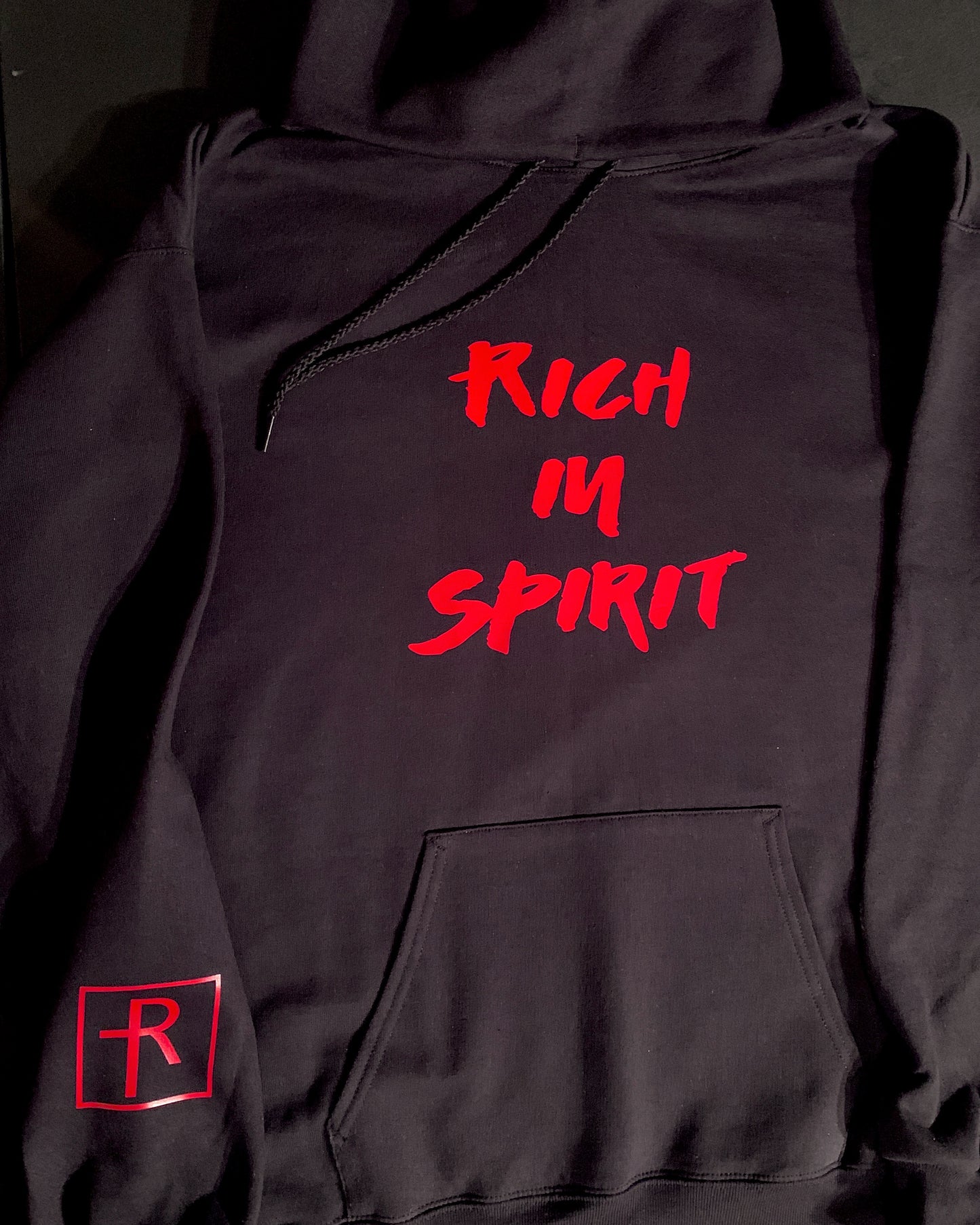 Black With Red Rich And Spirit Hoodie