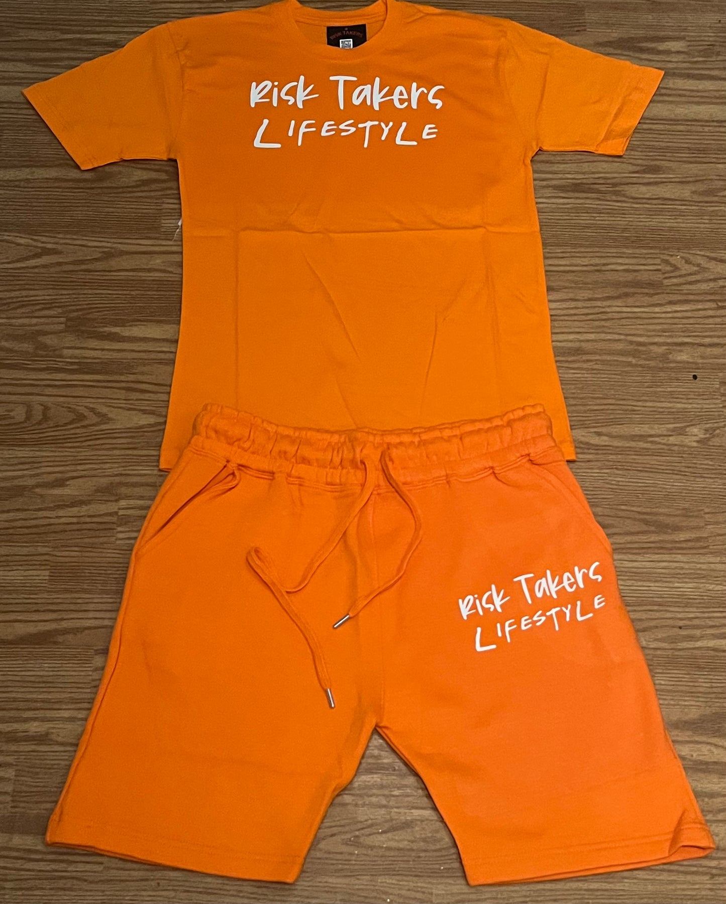 Orange With White RT Unisex RT Lifestyle Sweat Short Set