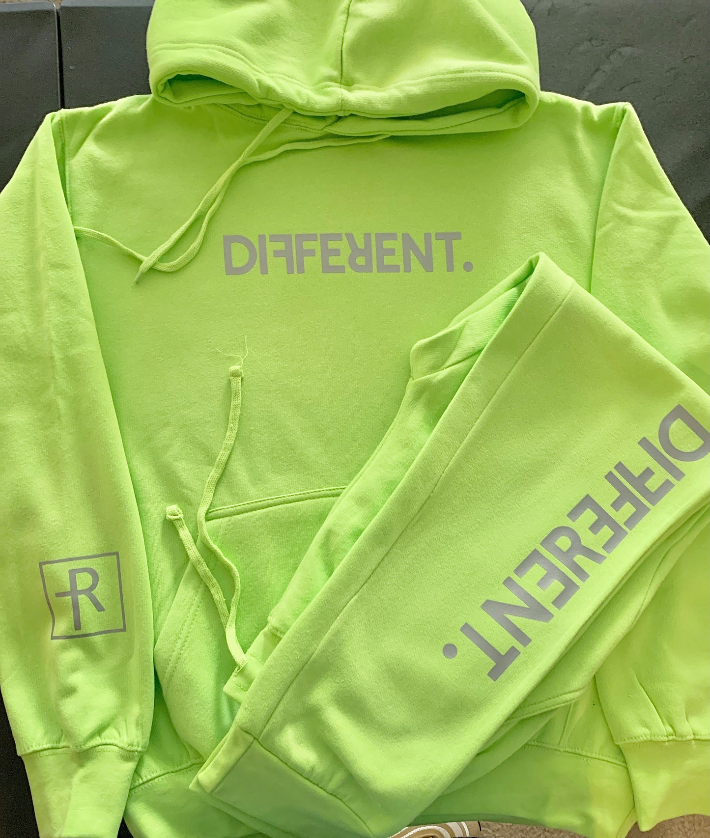 Lime With Metallic Grey Different Sweatsuit