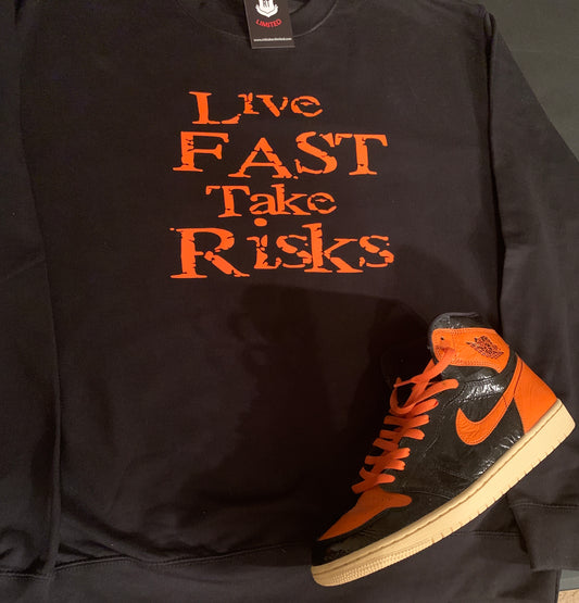 Black With Orange LFTR Crewneck