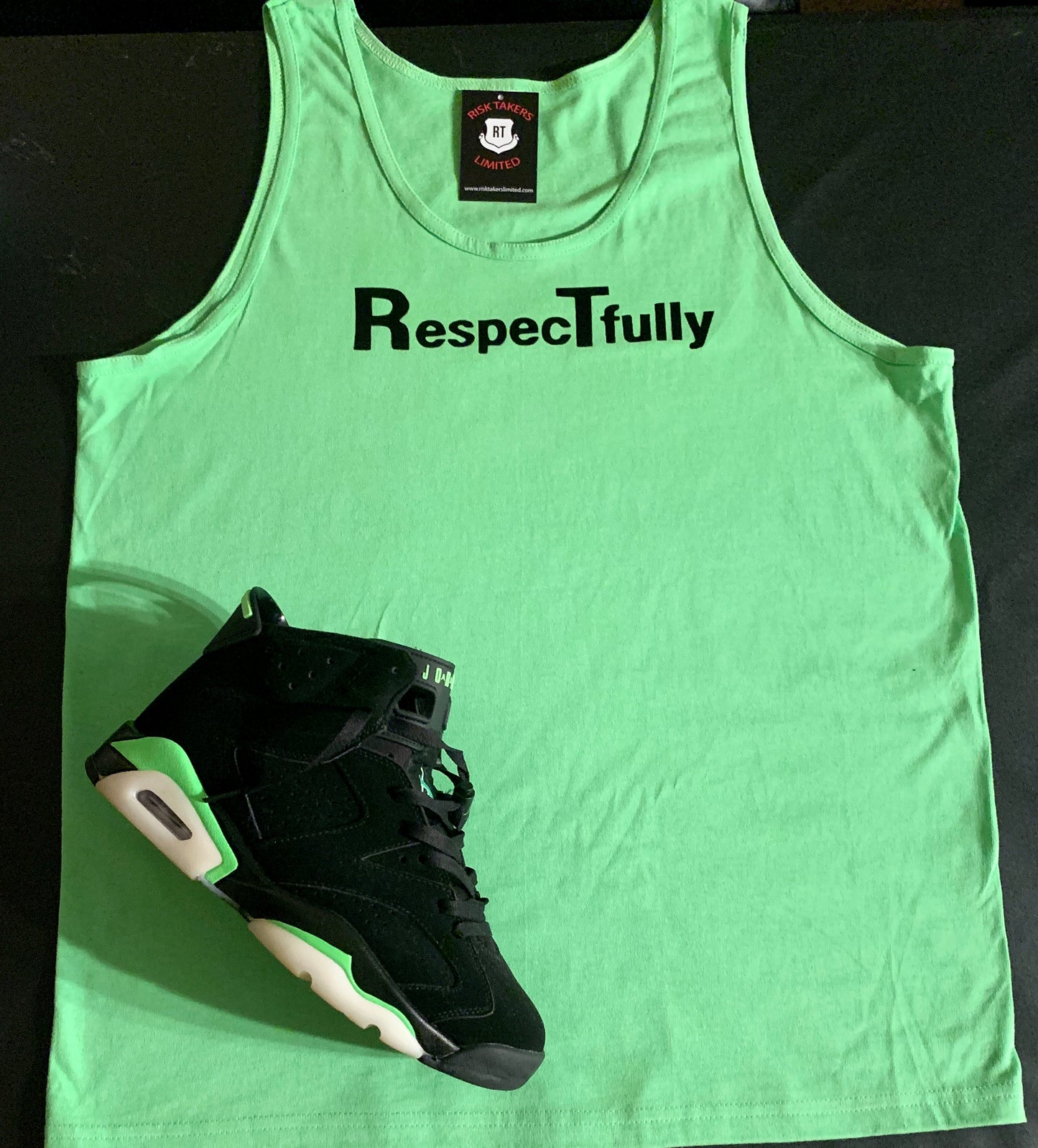 Breeze Green And Black RespecTfully Unisex Tank