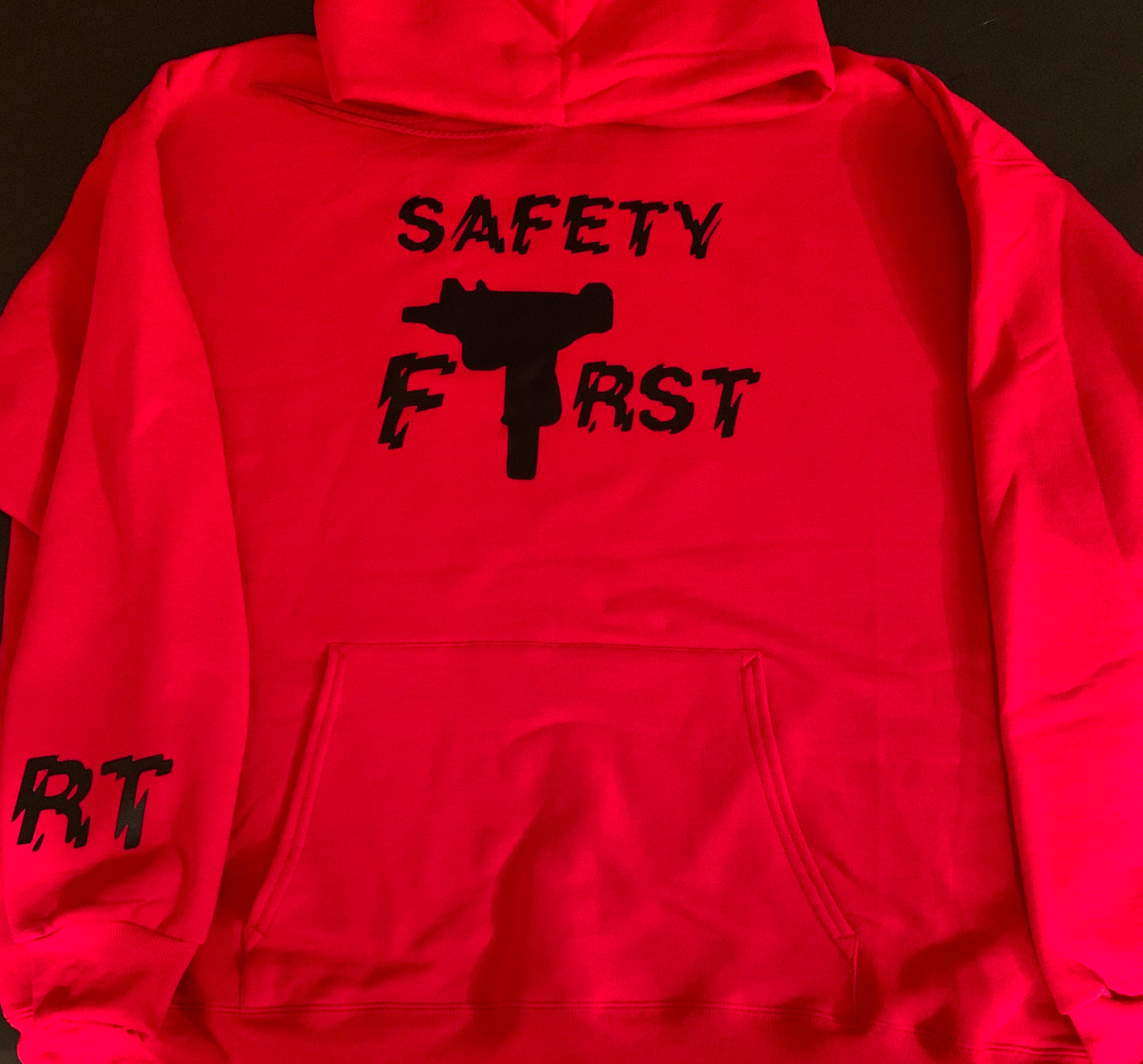 Red With Black SAFETY FIRST Hoodie