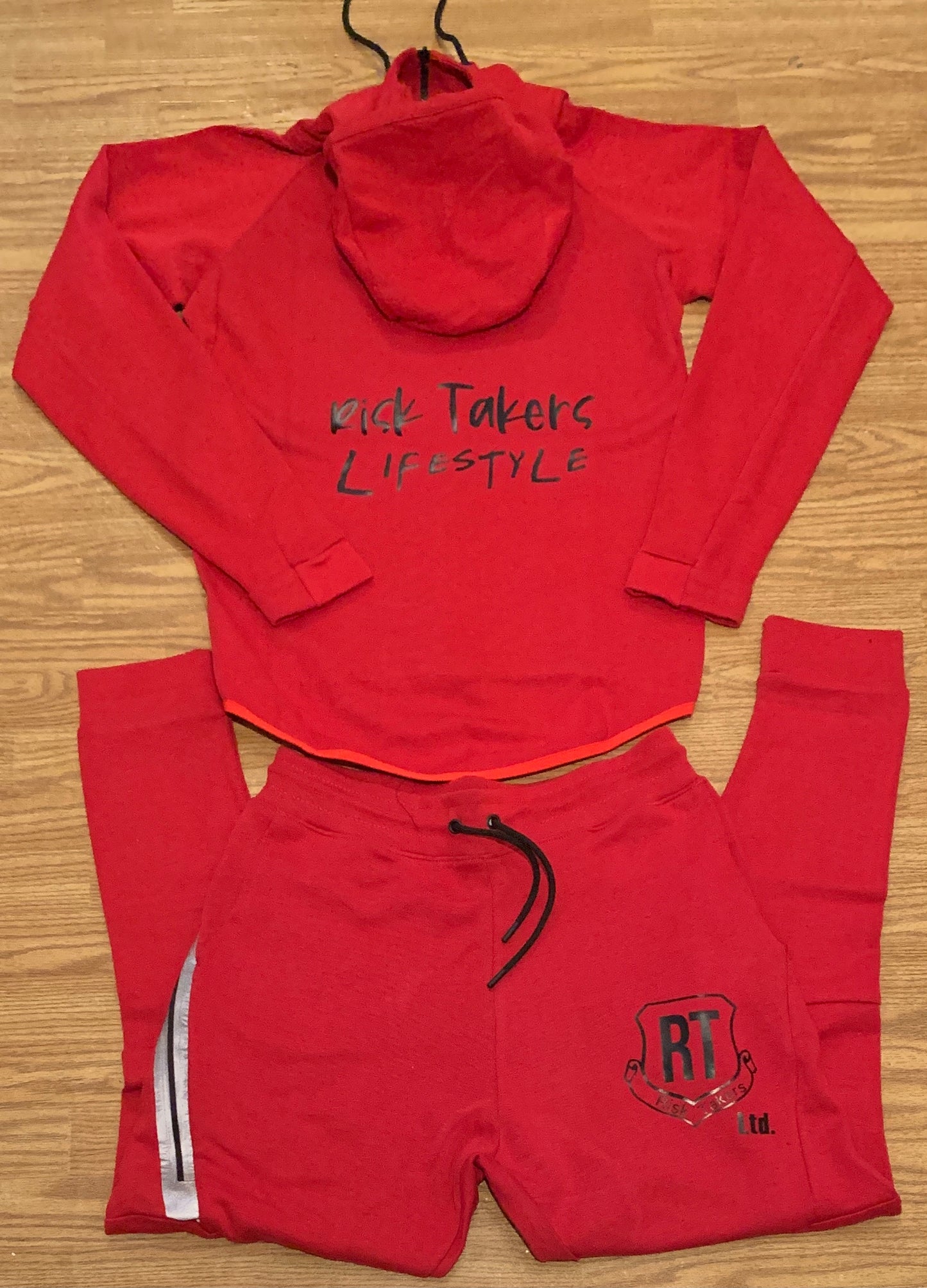 Red With Black 3M Unisex Tech Sweatsuit