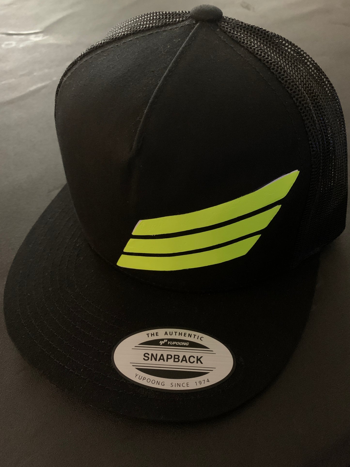 Black With Lime Wavy Takers Snapback