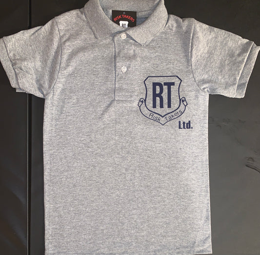 Youth Grey With Navy Blue RT Basic Polo